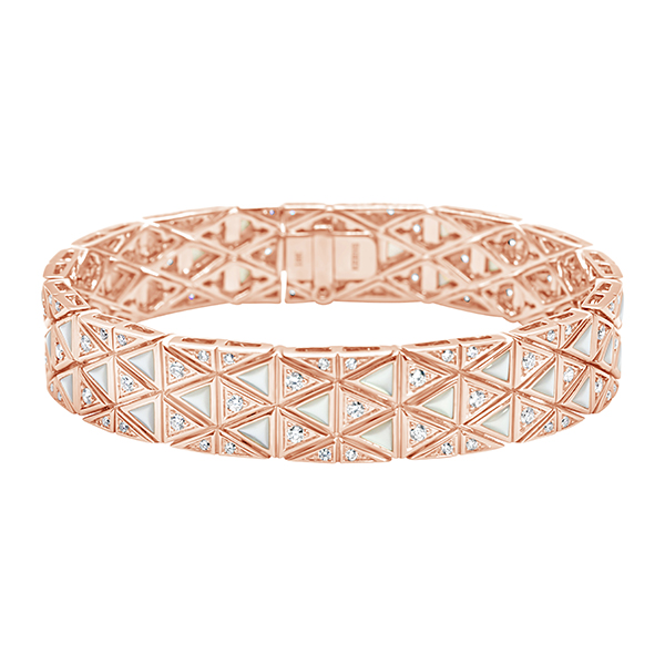 18K Diamond & White Quartz Bracelet